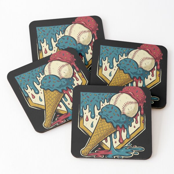 Item preview, Melting Baseball Ice Cream Cone Hand-Drawn Sports Art designed and sold by TopKult.