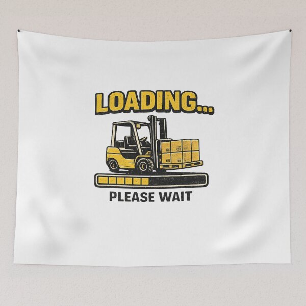 Item preview, Loading Please Wait Forklift Retro Design designed and sold by RetroNibylander.