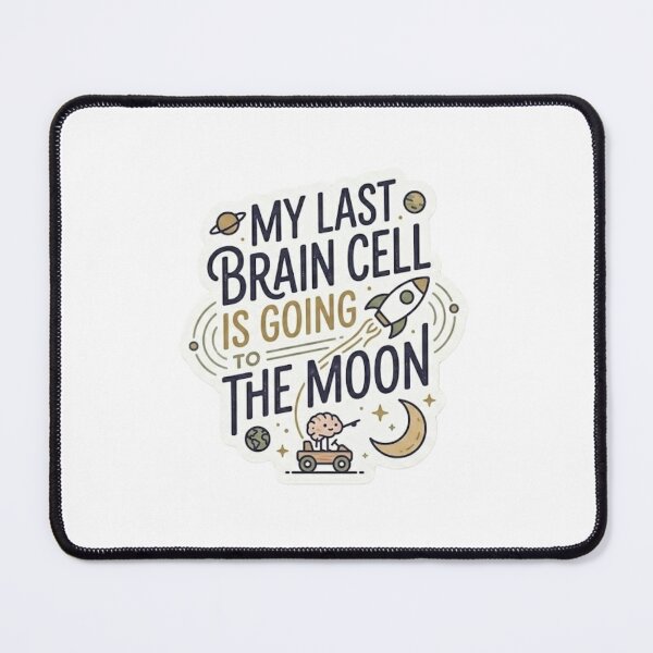 Item preview, My Last Brain Cell Going to the Moon designed and sold by LittleStickerPlanet.