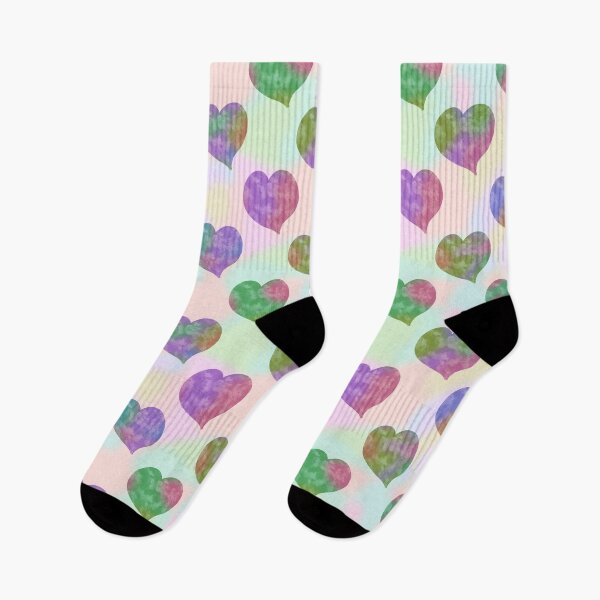 Item preview, Colorful watercolor hearts pattern, hand drawn rainbow  designed and sold by SweetLilith.