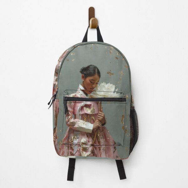 Item preview, Elegant Korean Woman in Pink Gold Hanbok designed and sold by colorful-white.