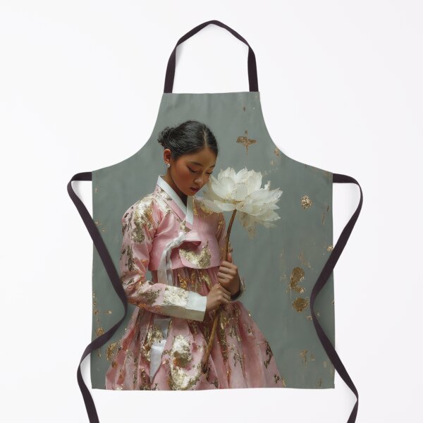 Item preview, Elegant Korean Woman in Pink Gold Hanbok designed and sold by colorful-white.