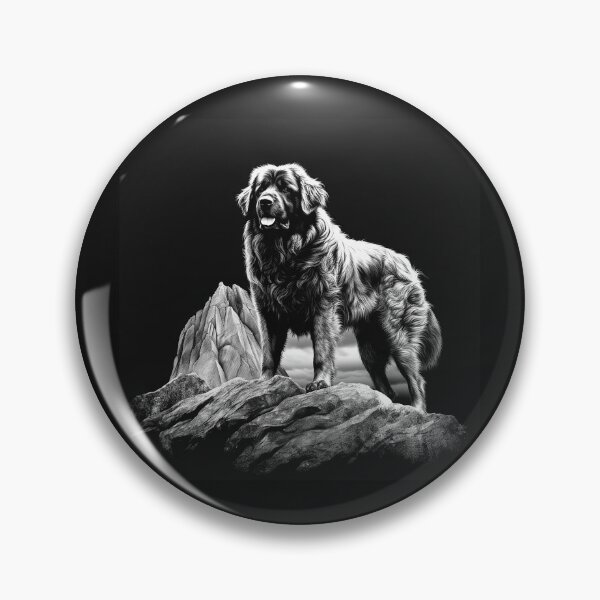 Item preview, Black and White Mountain Dog Rocky Wilderness Art designed and sold by inkoutninja.