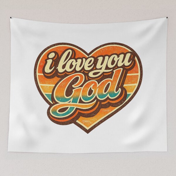 Item preview, I Love You God, Retro Vintage Style designed and sold by graphic-genie.