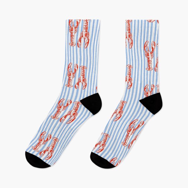 Item preview, Vintage Coastal Lobsters with Light Blue Stripes designed and sold by MaiZephyr.