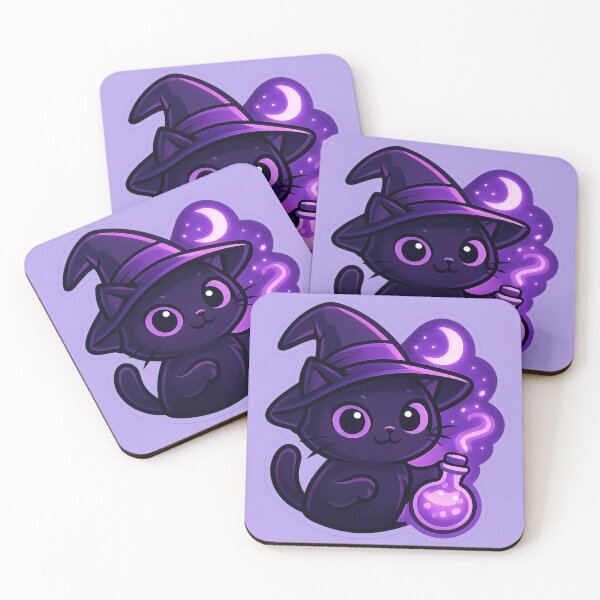 Item preview, Witch Cat Sticker – Magical Cute Cat Design designed and sold by PixelPicsStudio.