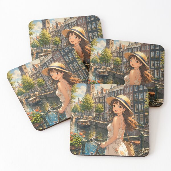 Item preview, Amsterdam Retro Anime - Netherlands Travel Art designed and sold by Edszart.