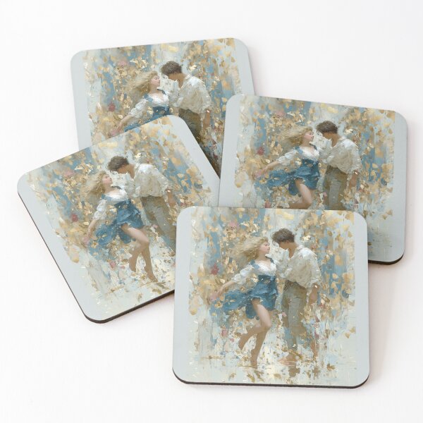 Item preview, Romantic Couple Dancing in Golden Impasto Light designed and sold by colorful-white.