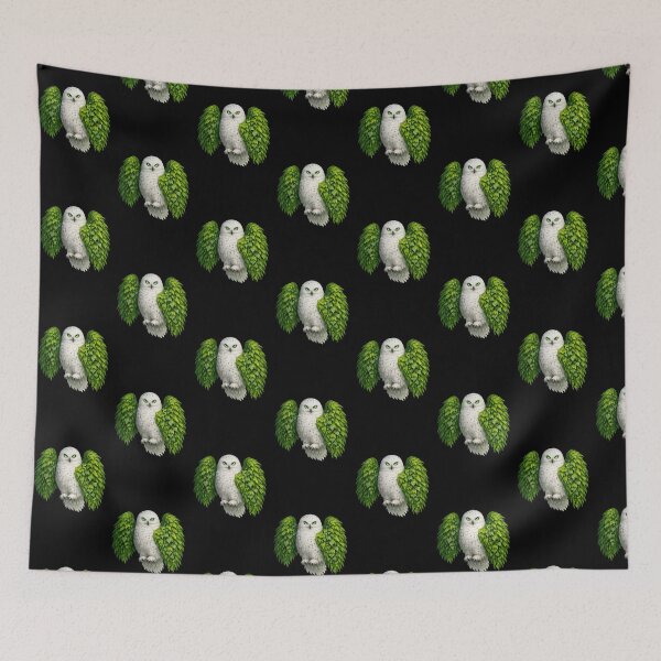 Item preview, Mystical Fern-Winged Snowy Owl Spirit designed and sold by tineldesign.