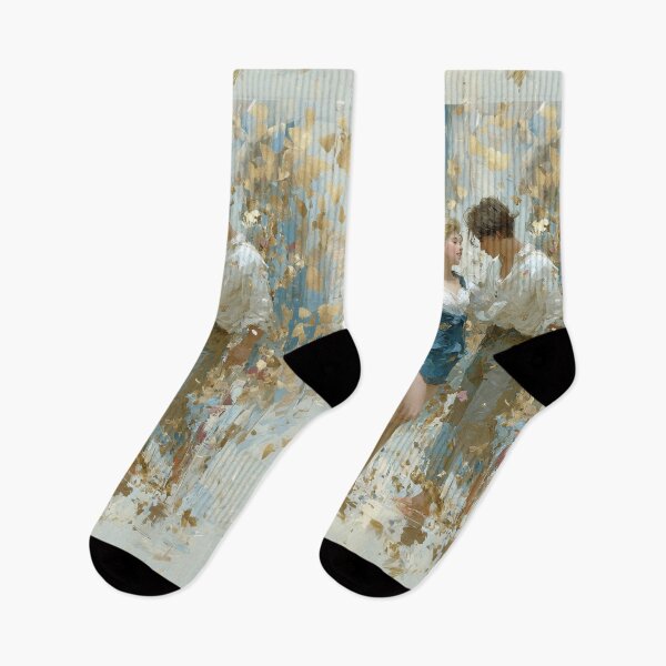 Item preview, Romantic Couple Dancing in Golden Impasto Light designed and sold by colorful-white.