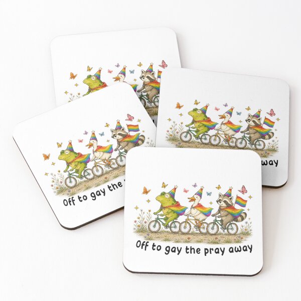 Item preview, Off To Gay The Pray Away Funny LGBT Frog Goose Raccoon designed and sold by Patchina.