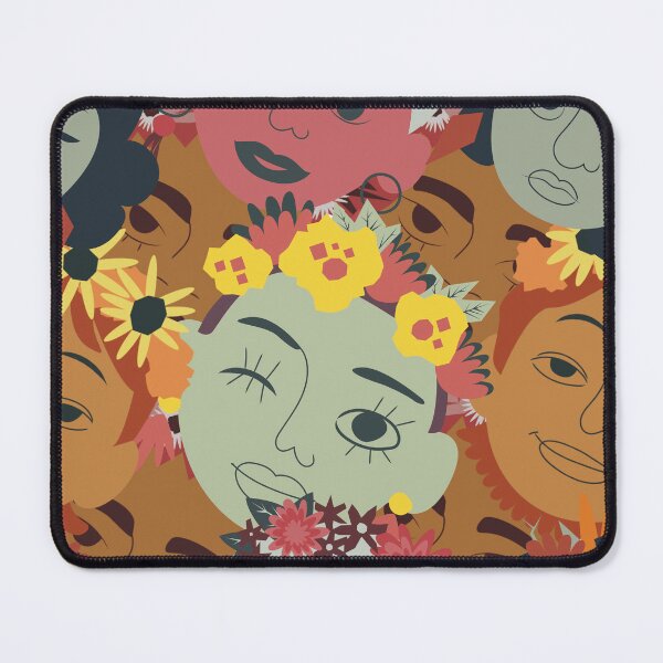 Item preview, Boho Floral Faces Seamless Pattern Design designed and sold by NadDot.