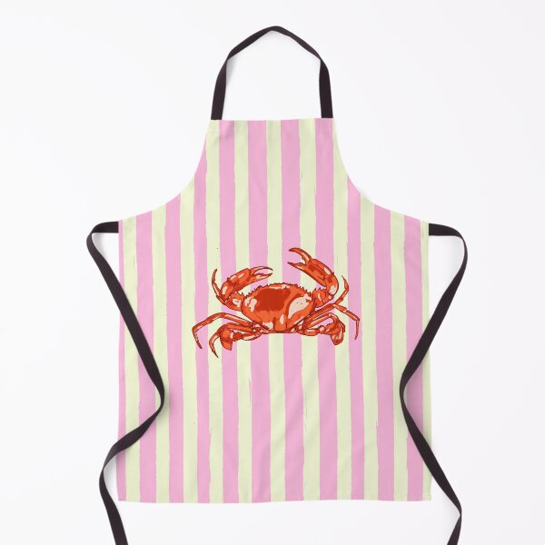 Item preview, Trendy Crab with Pink Stripes Coastal Illustration designed and sold by MaiZephyr.
