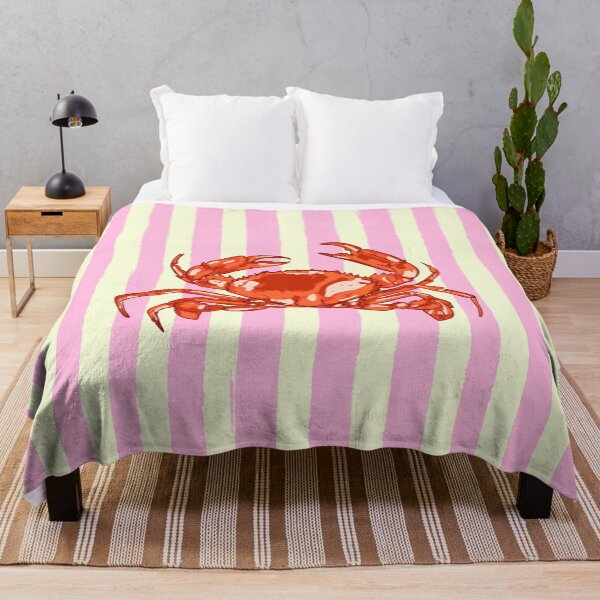 Item preview, Trendy Crab with Pink Stripes Coastal Illustration designed and sold by MaiZephyr.