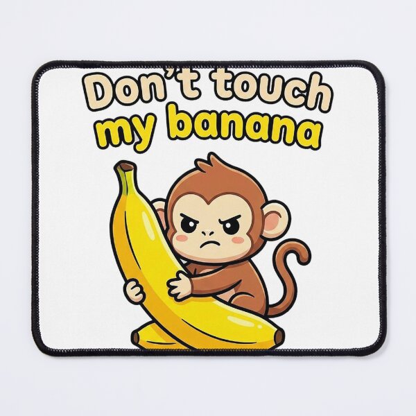 Item preview, Don’t Touch My Banana – Funny Angry Monkey Cartoon Design designed and sold by morning sun.