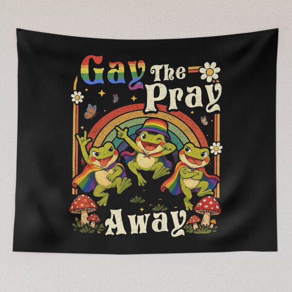 Item preview, Gay The Pray Away Rainbow Funny Meme Frogs LGBT Pride LGBTQ designed and sold by Patchina.