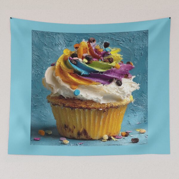 Item preview, Colorful Rainbow Cupcake with Thick Oil Texture designed and sold by colorful-white.
