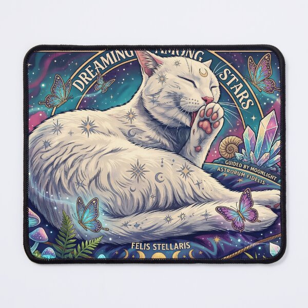 Item preview, Celestial White Cat Fantasy Art designed and sold by MoonPurrStudio.