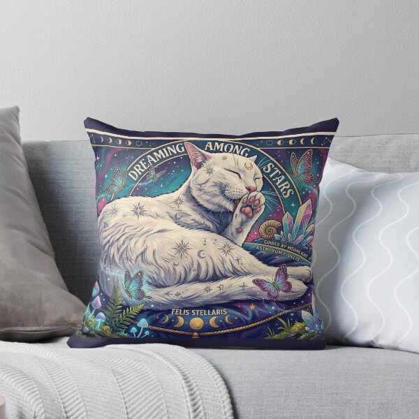 Item preview, Celestial White Cat Fantasy Art designed and sold by MoonPurrStudio.