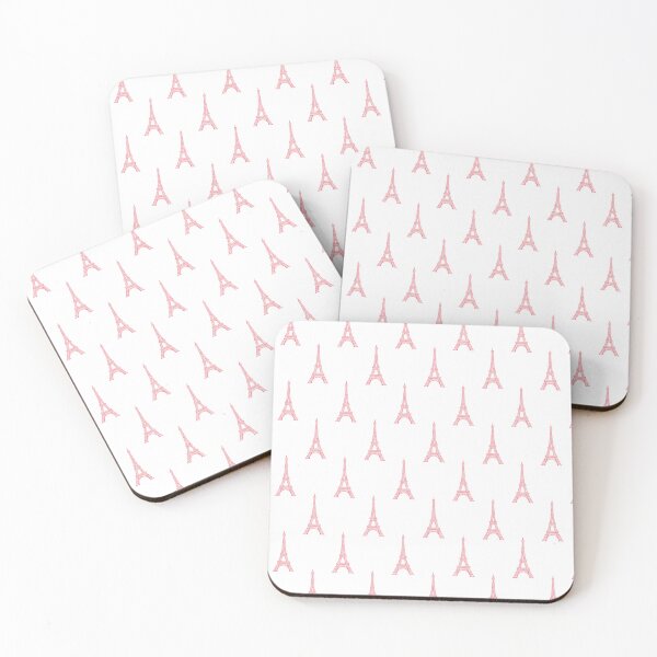 Item preview, Shabby Chic Pink Eiffel Tower Pattern Parisian Aesthetic designed and sold by Bara Lune Design .