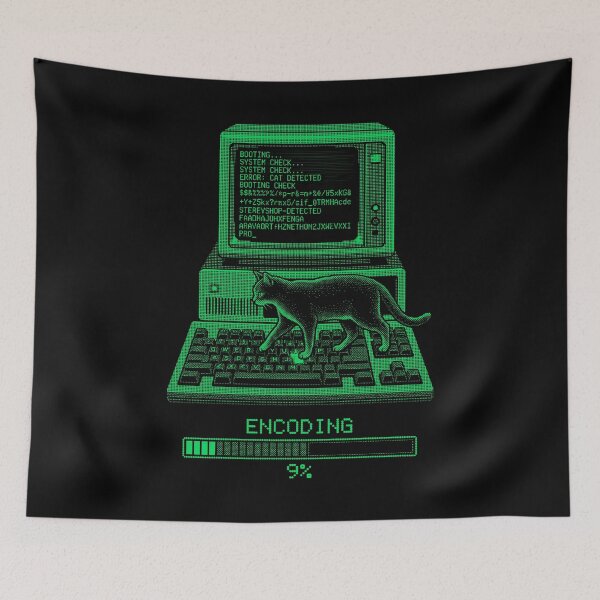 Aperçu de l'œuvre Programmeur informatique, chat geek, erreur, drôle, codeur pixel, informatique créée et vendue par GrandeDuc.