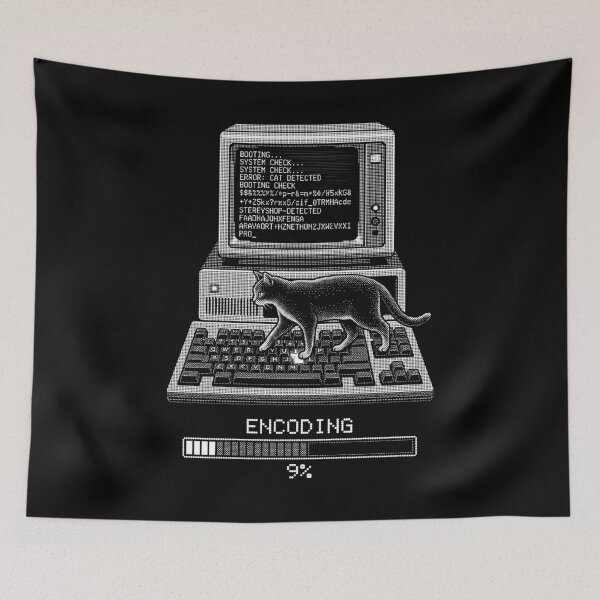 Item preview, Computer Programmer Nerd Cat Error Funny Pixel Coder IT designed and sold by GrandeDuc.