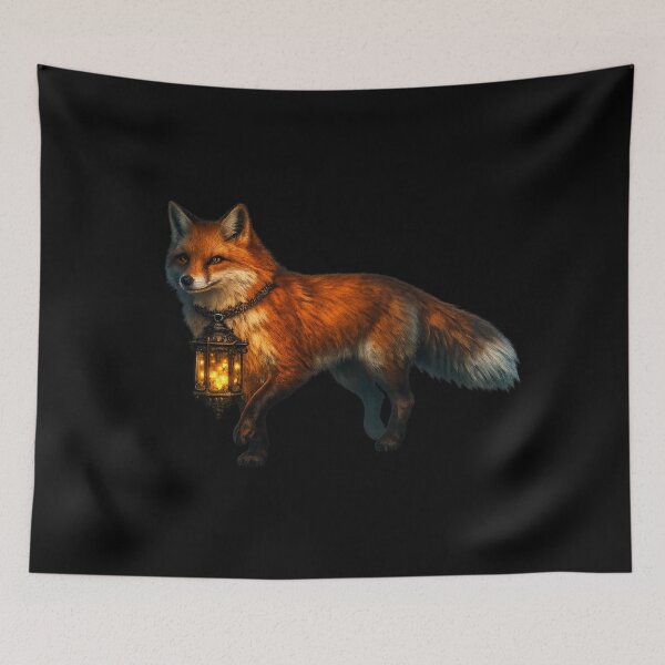 Item preview, Mystical Fox with Magic Firefly Lantern designed and sold by tineldesign.