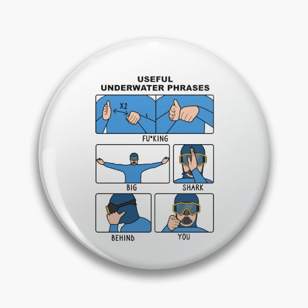 Item preview, Scuba Diving Hand Signals – Big shark behind you joke designed and sold by messy-nessie.