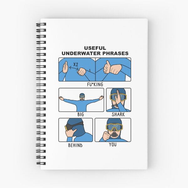Item preview, Scuba Diving Hand Signals – Big shark behind you joke designed and sold by messy-nessie.