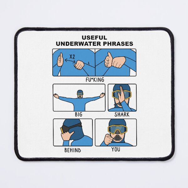 Item preview, Scuba Diving Hand Signals – Big shark behind you joke designed and sold by messy-nessie.