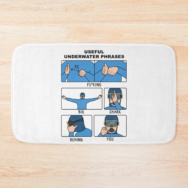 Item preview, Scuba Diving Hand Signals – Big shark behind you joke designed and sold by messy-nessie.