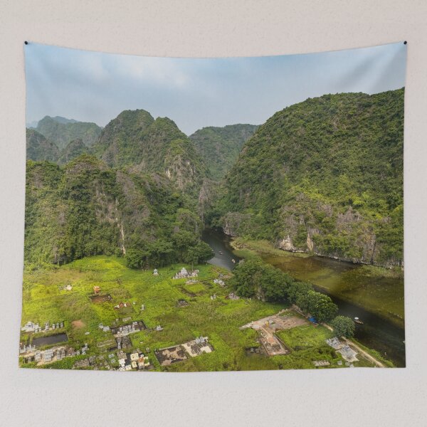 Item preview, Ngo Dong River Aerial - Tam Coc, Vietnam | Cinematic Ninh Binh Drone Art designed and sold by Ross.A.Campbell.