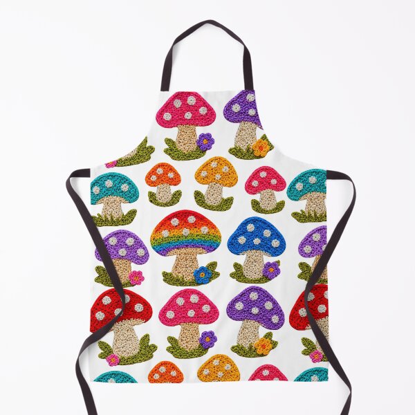 Item preview, Crochet-Style Rainbow Colors Mushrooms Print Shapes Mania designed and sold by Shapes-Mania.