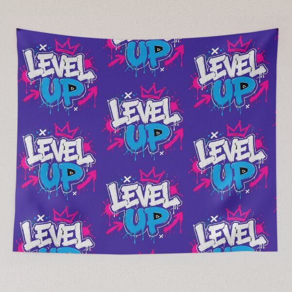 Item preview, LEVEL UP Graffiti Gaming Shirt | Neon Streetwear Graphic designed and sold by JustResultsCo.
