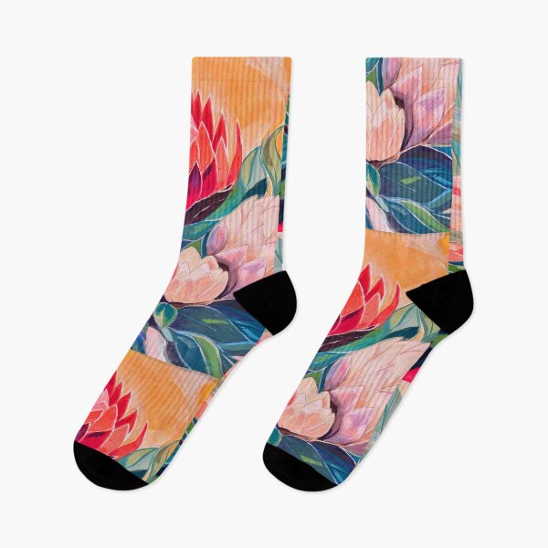 Item preview, Colourful Protea Flowers Painting designed and sold by helenannestudio.