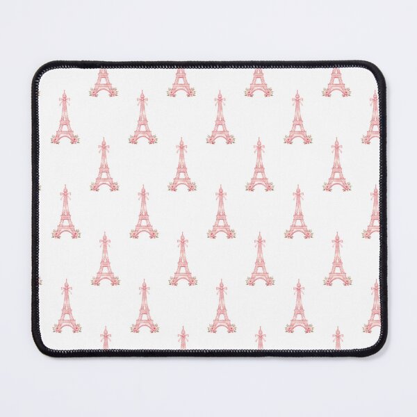 Item preview, Pink Eiffel Tower with Bow and Roses Shabby Chic Paris Pattern designed and sold by Bara Lune Design .