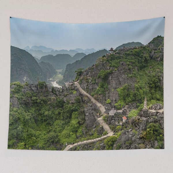 Item preview, Lying Dragon Mountain Aerial - Mua Caves Summit | Epic Ninh Binh, Vietnam Drone Art designed and sold by Ross.A.Campbell.