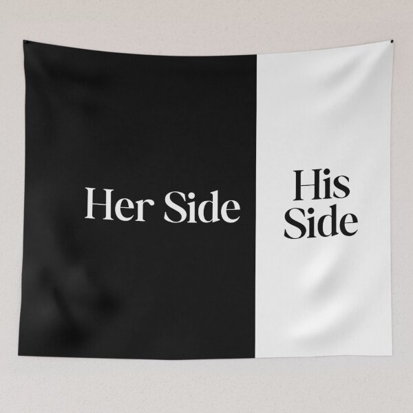 Item preview, Her Side His Side Funny Black White Couple Design designed and sold by SWETA HALDER.