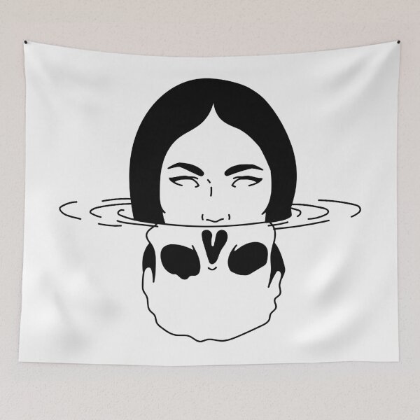 Item preview, Abstract Face Reflection Surreal Blackwork Tattoo Flash designed and sold by villacruz.