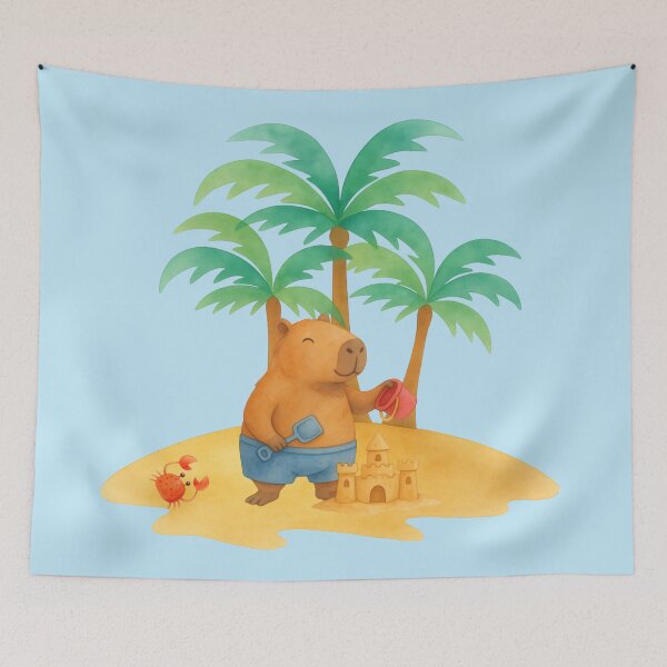Item preview, Sunny Sandcastle Capybara designed and sold by Ivy-Triggs.