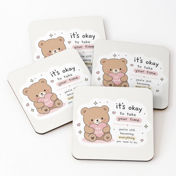 Item preview, It’s Okay to Take Your Time Sticker – Cute Self Care Bear designed and sold by Digital_products_0111.