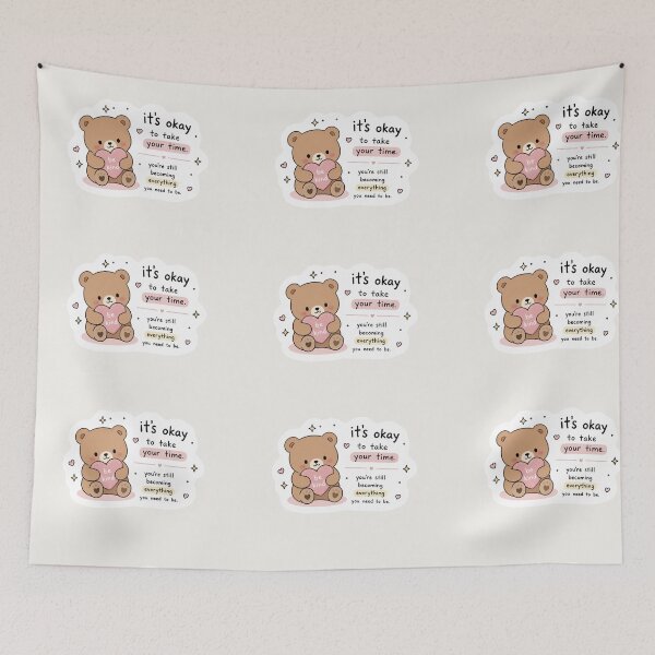 Item preview, It’s Okay to Take Your Time Sticker – Cute Self Care Bear designed and sold by Digital_products_0111.