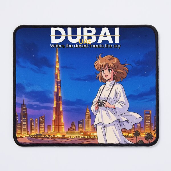 Item preview, Dubai Retro Vintage Travel Poster | UAE Skyline City Art Print designed and sold by Edszart.
