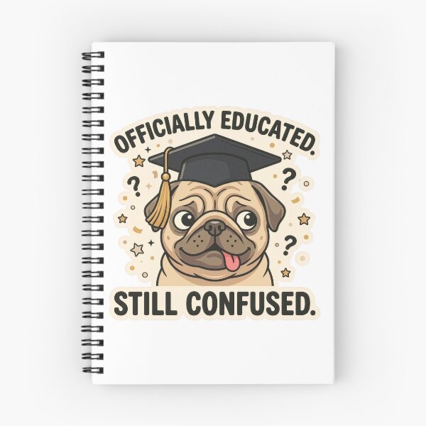 Item preview, Officially Educated Still Confused – Funny Pug Graduation Gift designed and sold by StillWildink.