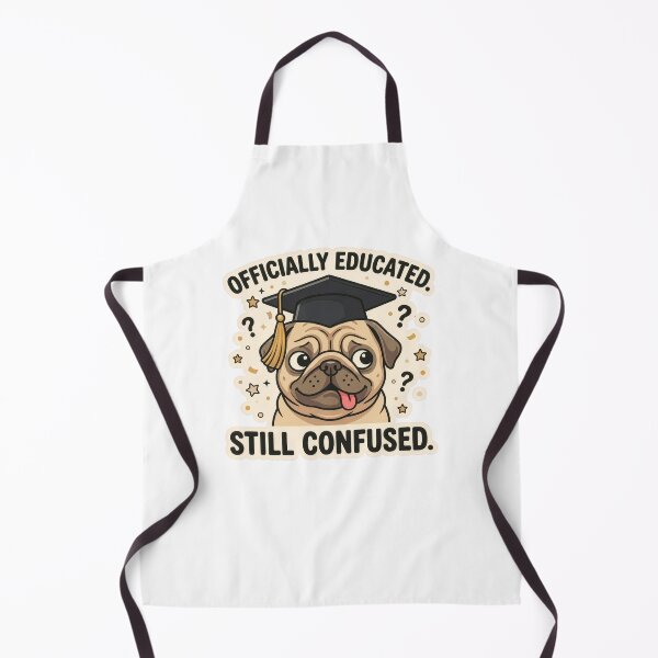 Item preview, Officially Educated Still Confused – Funny Pug Graduation Gift designed and sold by StillWildink.