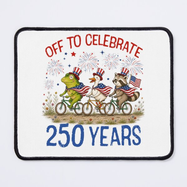 Item preview, Off to Celebrate 250 Years Funny 250th American Anniversary Frog Goose Raccoon designed and sold by Patchina.