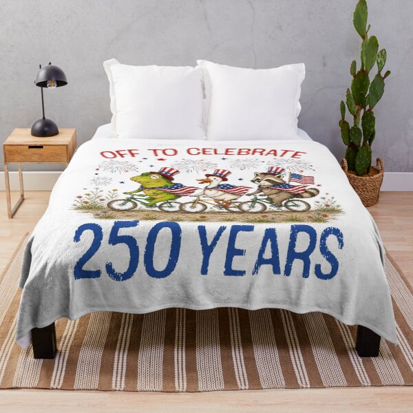 Item preview, Off to Celebrate 250 Years Funny 250th American Anniversary Frog Goose Raccoon designed and sold by Patchina.