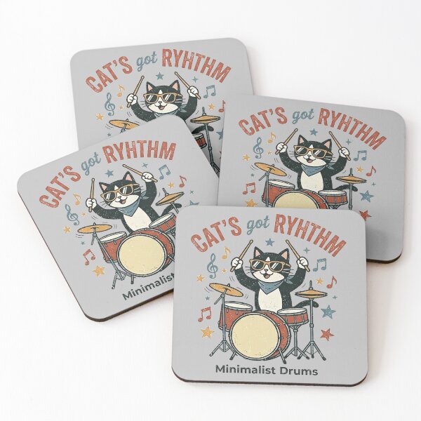 Item preview, Cat's Got Rhythm: Cool Drummer Cat Art designed and sold by Style-InkPulse.