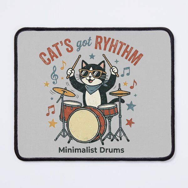 Item preview, Cat's Got Rhythm: Cool Drummer Cat Art designed and sold by Style-InkPulse.