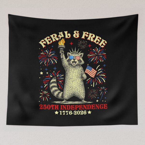 Item preview, Racoon 4Th July Feral But Free 250th Independence designed and sold by Patchina.